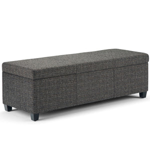HomeRoots 48" Stylish Dark Brown & Gray Upholstery Storage Ottoman - Multi-Functional, Compact & Chic Design 640147