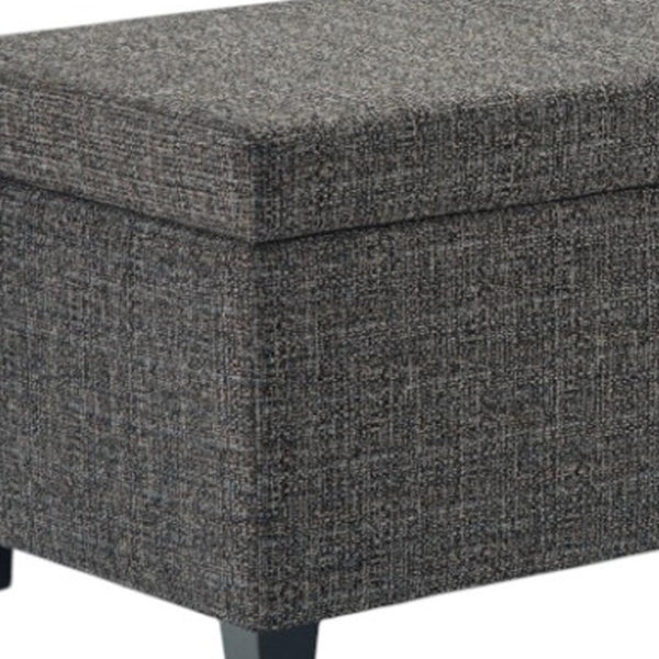 HomeRoots 48" Stylish Dark Brown & Gray Upholstery Storage Ottoman - Multi-Functional, Compact & Chic Design 640147