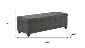 HomeRoots 48" Stylish Dark Brown & Gray Upholstery Storage Ottoman - Multi-Functional, Compact & Chic Design 640147