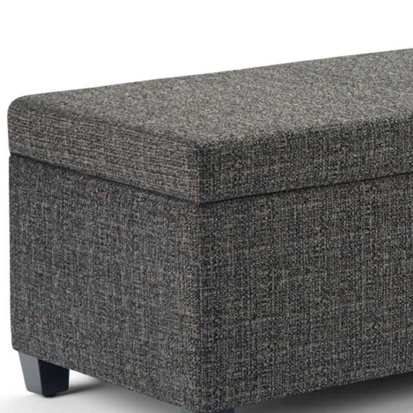 HomeRoots 48" Stylish Dark Brown & Gray Upholstery Storage Ottoman - Multi-Functional, Compact & Chic Design 640147