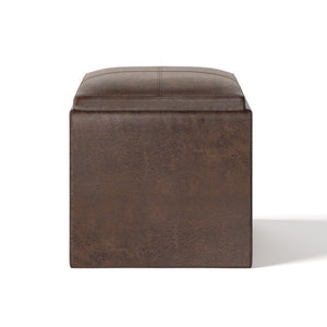 HomeRoots 17" Brown Upholstered Storage Ottoman - Stylish Multi-Functional Seat, Footrest & Hidden Storage Solution 640151