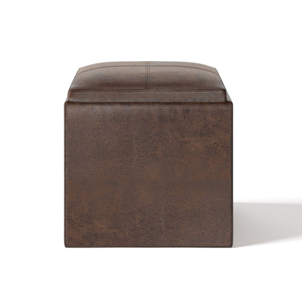 HomeRoots 17" Brown Upholstered Storage Ottoman - Stylish Multi-Functional Seat, Footrest & Hidden Storage Solution 640151