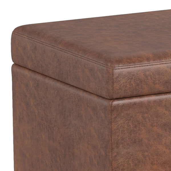 HomeRoots 54" Elegant Dark Brown Upholstered Storage Ottoman - Versatile Seating, Hidden Storage & Stylish Design 640152