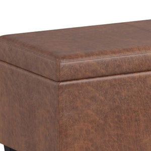 HomeRoots 54" Elegant Dark Brown Upholstered Storage Ottoman - Versatile Seating, Hidden Storage & Stylish Design 640152