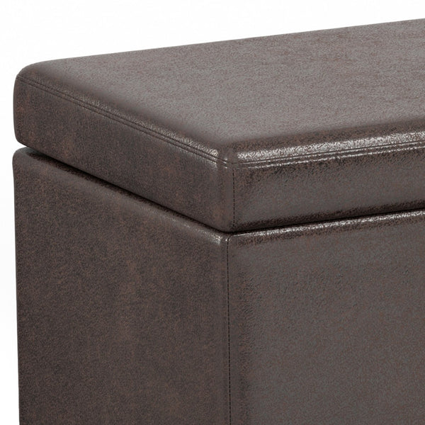 HomeRoots 54" Stylish Dark Brown Upholstery Storage Ottoman - Versatile Seating & Hidden Storage Solution! 640153