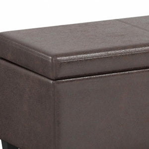 HomeRoots 54" Stylish Dark Brown Upholstery Storage Ottoman - Versatile Seating & Hidden Storage Solution! 640153