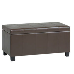 HomeRoots 36" Dark Brown & Chocolate Upholstered Storage Ottoman - Stylish Seating, Hidden Storage & Versatility 640154