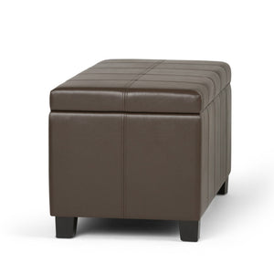 HomeRoots 36" Dark Brown & Chocolate Upholstered Storage Ottoman - Stylish Seating, Hidden Storage & Versatility 640154