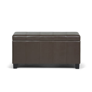 HomeRoots 36" Dark Brown & Chocolate Upholstered Storage Ottoman - Stylish Seating, Hidden Storage & Versatility 640154