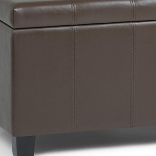 HomeRoots 36" Dark Brown & Chocolate Upholstered Storage Ottoman - Stylish Seating, Hidden Storage & Versatility 640154