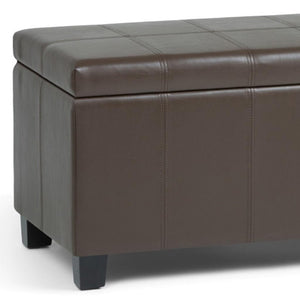 HomeRoots 36" Dark Brown & Chocolate Upholstered Storage Ottoman - Stylish Seating, Hidden Storage & Versatility 640154
