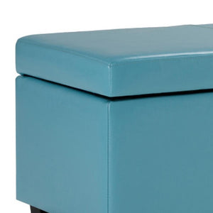 HomeRoots 48" Stylish Dark Brown & Blue Upholstered Storage Ottoman – Multi-Functional Seating & Organizer Solution 640157