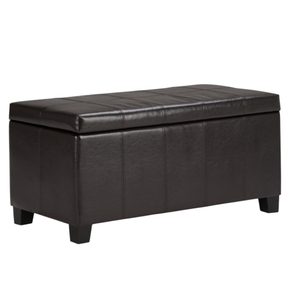 HomeRoots 36" Versatile Dark Brown Upholstery Storage Ottoman - Stylish Seating, Hidden Storage & Footrest Solution 640158