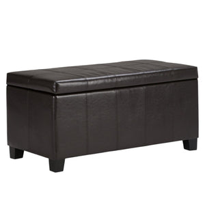 HomeRoots 36" Versatile Dark Brown Upholstery Storage Ottoman - Stylish Seating, Hidden Storage & Footrest Solution 640158