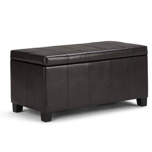 HomeRoots 36" Versatile Dark Brown Upholstery Storage Ottoman - Stylish Seating, Hidden Storage & Footrest Solution 640158