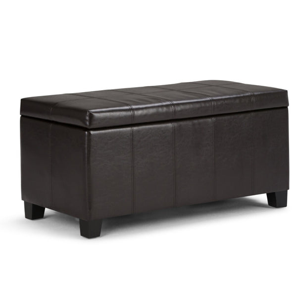 HomeRoots 36" Versatile Dark Brown Upholstery Storage Ottoman - Stylish Seating, Hidden Storage & Footrest Solution 640158