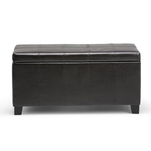 HomeRoots 36" Versatile Dark Brown Upholstery Storage Ottoman - Stylish Seating, Hidden Storage & Footrest Solution 640158