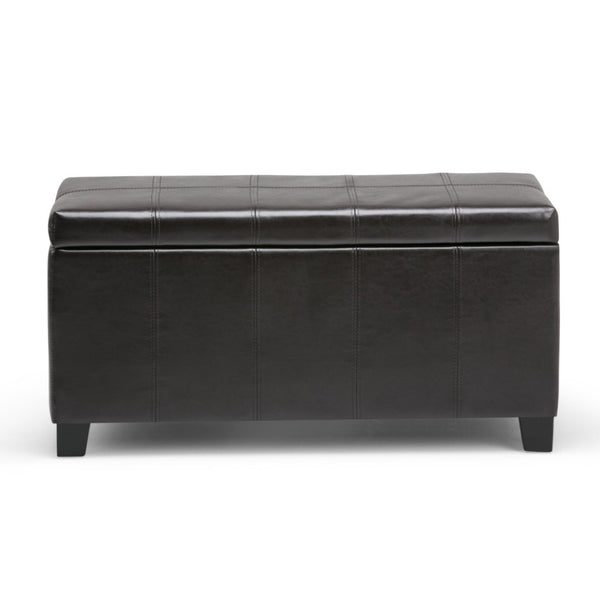 HomeRoots 36" Versatile Dark Brown Upholstery Storage Ottoman - Stylish Seating, Hidden Storage & Footrest Solution 640158