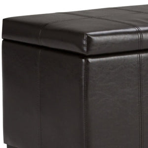 HomeRoots 36" Versatile Dark Brown Upholstery Storage Ottoman - Stylish Seating, Hidden Storage & Footrest Solution 640158