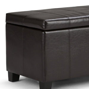 HomeRoots 36" Versatile Dark Brown Upholstery Storage Ottoman - Stylish Seating, Hidden Storage & Footrest Solution 640158
