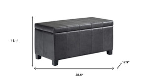 HomeRoots 36" Dark Brown & Black Upholstered Storage Ottoman – Multi-functional Design for Stylish Living Spaces 640160