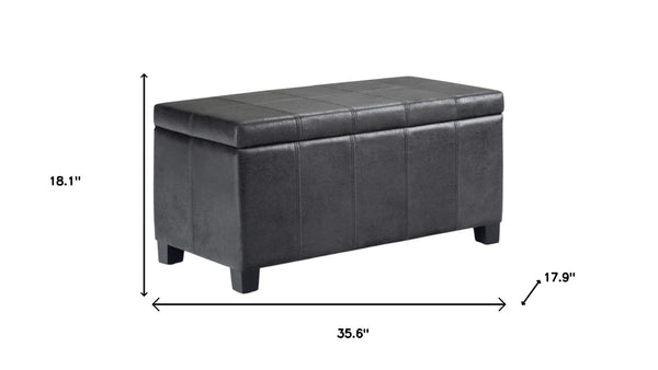 HomeRoots 36" Dark Brown & Black Upholstered Storage Ottoman – Multi-functional Design for Stylish Living Spaces 640160