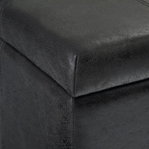 HomeRoots 36" Dark Brown & Black Upholstered Storage Ottoman – Multi-functional Design for Stylish Living Spaces 640160