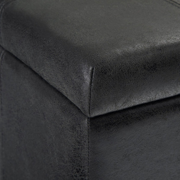 HomeRoots 36" Dark Brown & Black Upholstered Storage Ottoman – Multi-functional Design for Stylish Living Spaces 640160