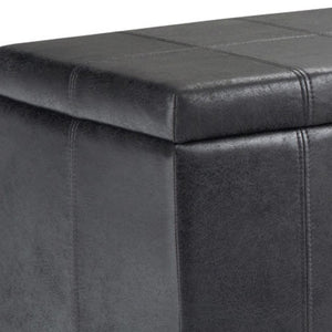 HomeRoots 36" Dark Brown & Black Upholstered Storage Ottoman – Multi-functional Design for Stylish Living Spaces 640160