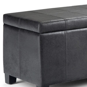 HomeRoots 36" Dark Brown & Black Upholstered Storage Ottoman – Multi-functional Design for Stylish Living Spaces 640160