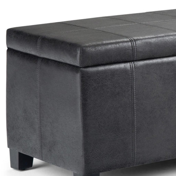 HomeRoots 36" Dark Brown & Black Upholstered Storage Ottoman – Multi-functional Design for Stylish Living Spaces 640160
