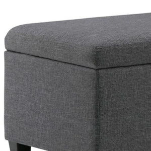 HomeRoots 48" Contemporary Dark Brown and Slate Gray Storage Ottoman for Stylish Living Room Organization 640161