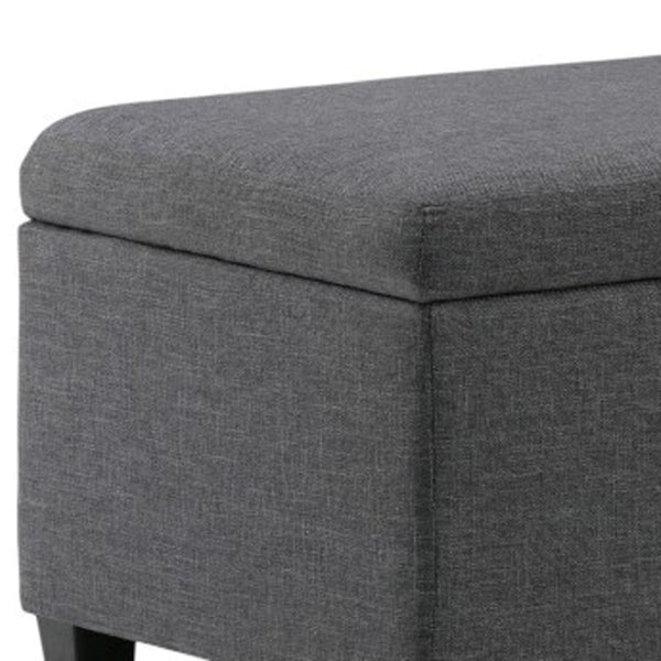 HomeRoots 48" Contemporary Dark Brown and Slate Gray Storage Ottoman for Stylish Living Room Organization 640161