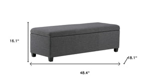 HomeRoots 48" Contemporary Dark Brown and Slate Gray Storage Ottoman for Stylish Living Room Organization 640161