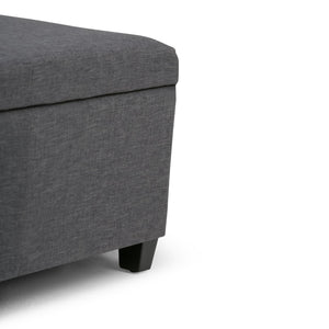 HomeRoots 48" Contemporary Dark Brown and Slate Gray Storage Ottoman for Stylish Living Room Organization 640161