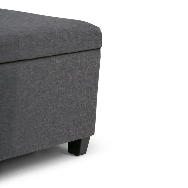 HomeRoots 48" Contemporary Dark Brown and Slate Gray Storage Ottoman for Stylish Living Room Organization 640161
