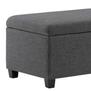 HomeRoots 48" Contemporary Dark Brown and Slate Gray Storage Ottoman for Stylish Living Room Organization 640161