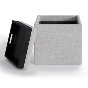 HomeRoots 17" Cloud Upholstery Storage Ottoman - Stylish, Multi-Functional Seating & Hidden Storage for Any Space 640163