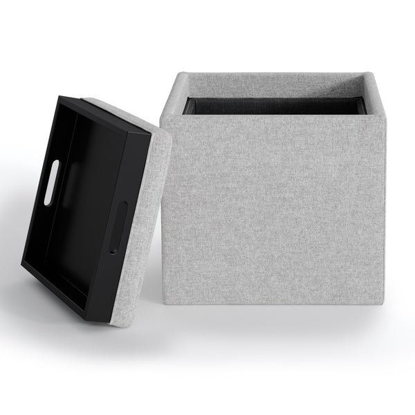 HomeRoots 17" Cloud Upholstery Storage Ottoman - Stylish, Multi-Functional Seating & Hidden Storage for Any Space 640163