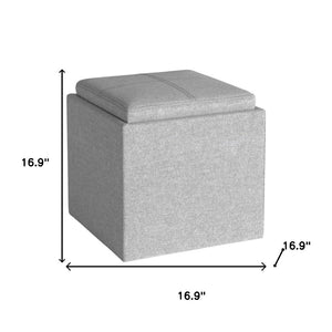 HomeRoots 17" Cloud Upholstery Storage Ottoman - Stylish, Multi-Functional Seating & Hidden Storage for Any Space 640163