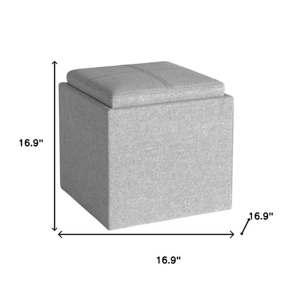 HomeRoots 17" Cloud Upholstery Storage Ottoman - Stylish, Multi-Functional Seating & Hidden Storage for Any Space 640163