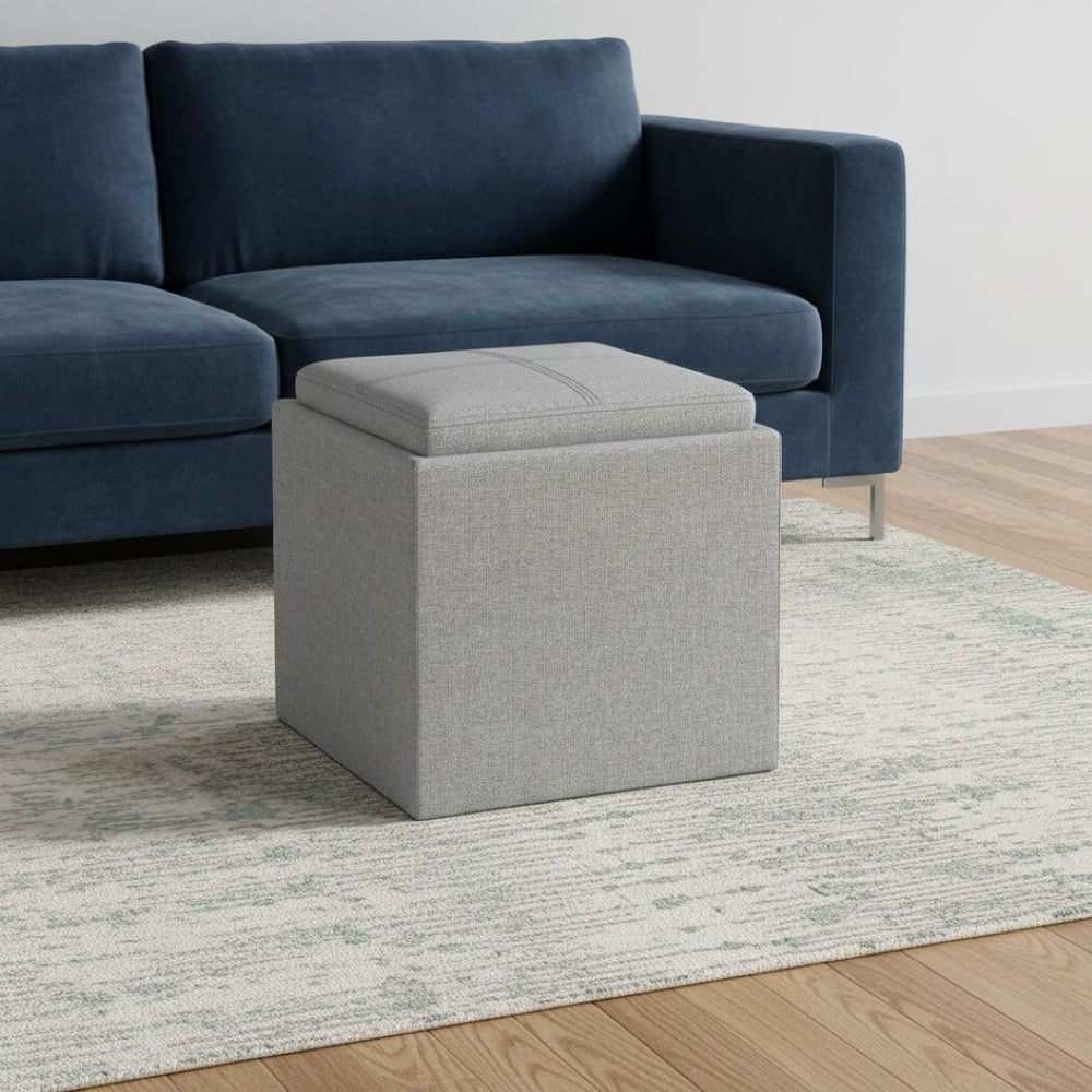 HomeRoots 17" Cloud Upholstery Storage Ottoman - Stylish, Multi-Functional Seating & Hidden Storage for Any Space 640163