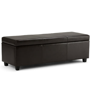 HomeRoots 48" Dark Brown Upholstery Storage Ottoman – Stylish Multi-Functional Seating & Hidden Storage Solution 640165