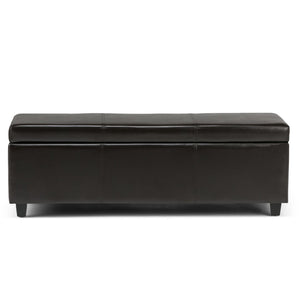 HomeRoots 48" Dark Brown Upholstery Storage Ottoman – Stylish Multi-Functional Seating & Hidden Storage Solution 640165
