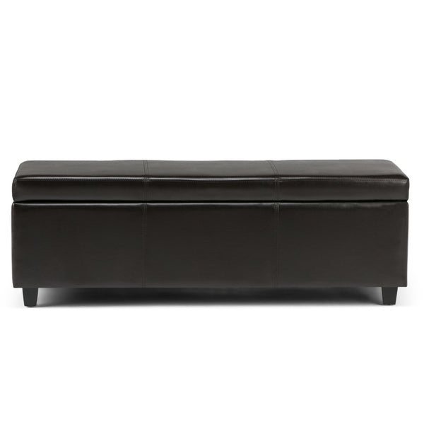 HomeRoots 48" Dark Brown Upholstery Storage Ottoman – Stylish Multi-Functional Seating & Hidden Storage Solution 640165