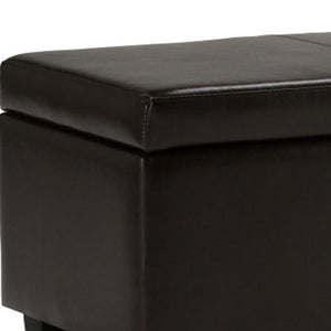 HomeRoots 48" Dark Brown Upholstery Storage Ottoman – Stylish Multi-Functional Seating & Hidden Storage Solution 640165