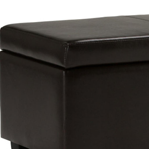 HomeRoots 48" Dark Brown Upholstery Storage Ottoman – Stylish Multi-Functional Seating & Hidden Storage Solution 640165