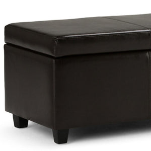 HomeRoots 48" Dark Brown Upholstery Storage Ottoman – Stylish Multi-Functional Seating & Hidden Storage Solution 640165