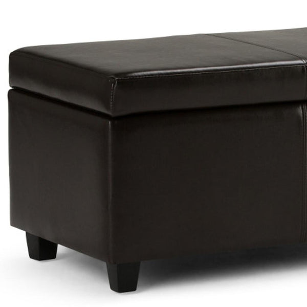HomeRoots 48" Dark Brown Upholstery Storage Ottoman – Stylish Multi-Functional Seating & Hidden Storage Solution 640165