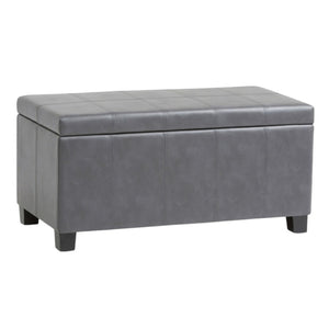 HomeRoots 36" Stylish Dark Brown & Gray Upholstered Storage Ottoman – Versatile Footrest, Seating & Organizer 640166